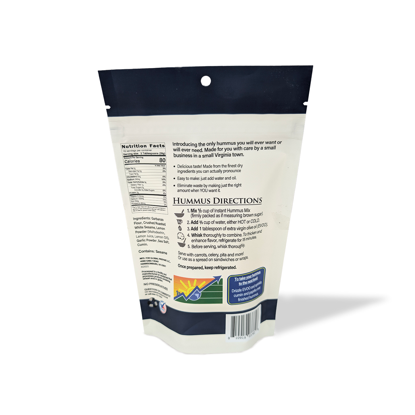 5 oz Hummus Combo - Classic Original + Roasted Red Pepper