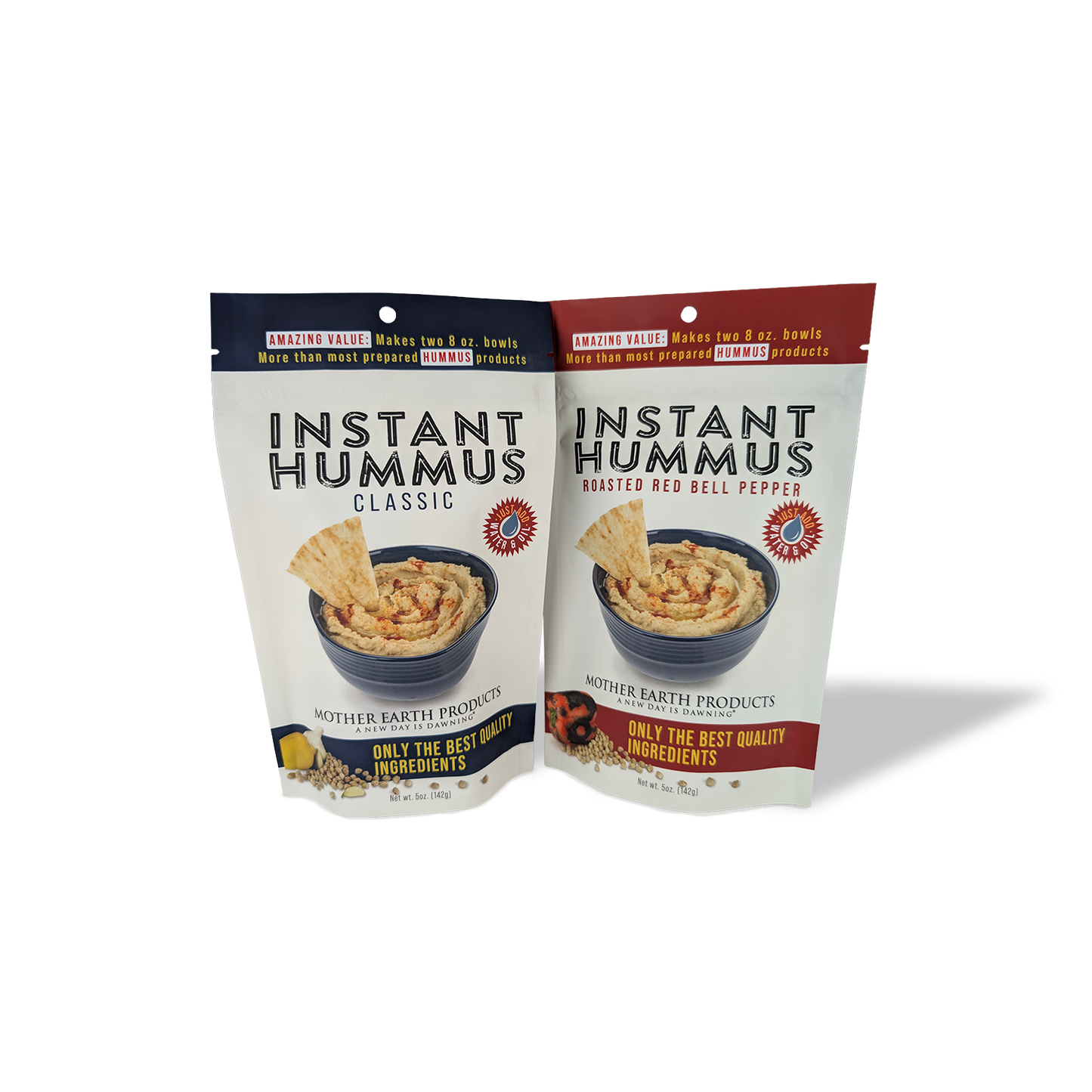 5 oz Hummus Combo - Classic Original + Roasted Red Pepper