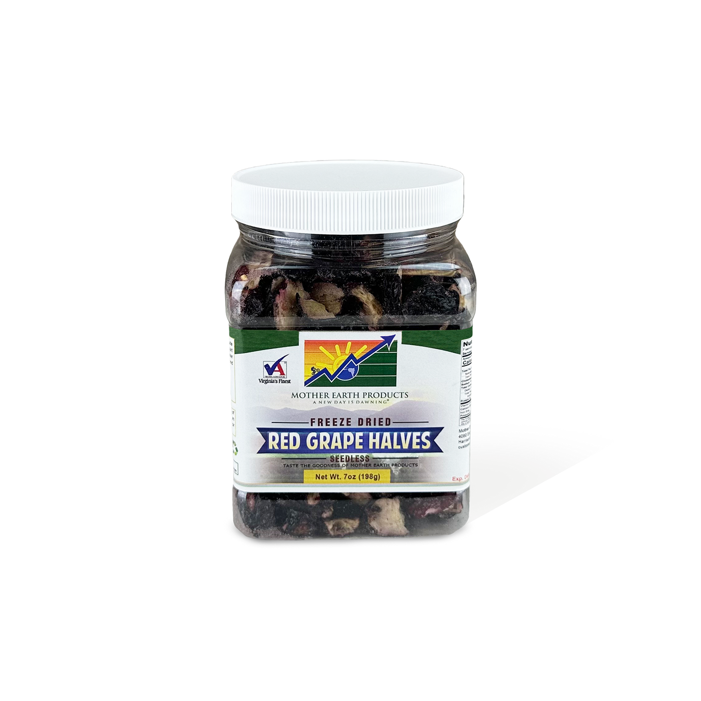 Freeze Dried Red Grape Halves Quart Jar