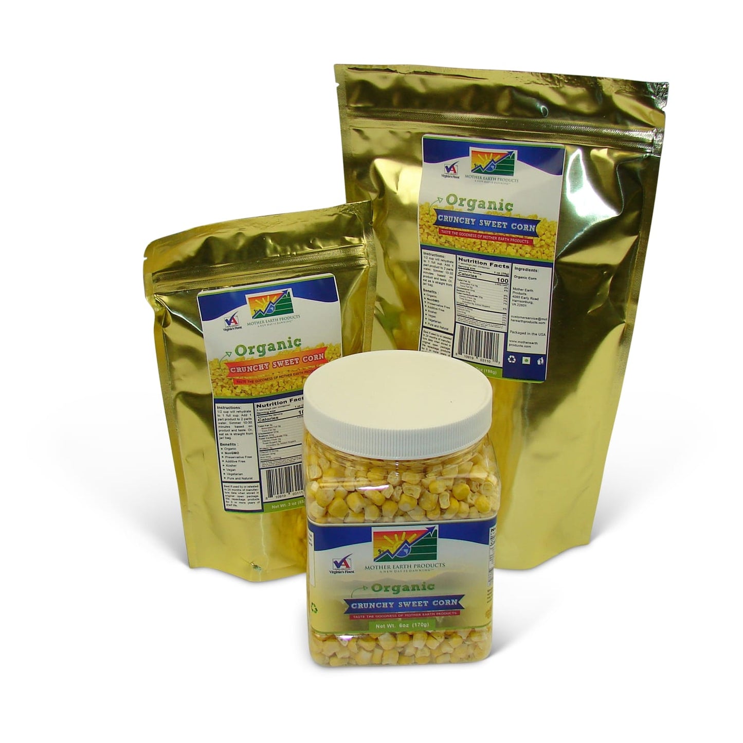 Organic Crunchy Sweet Corn Various Sizes