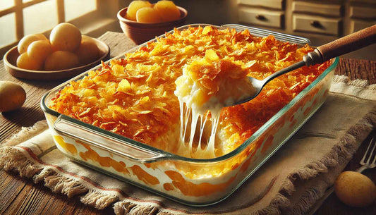 Golden baked potato casserole, one of four potato recipes for National Tater Day