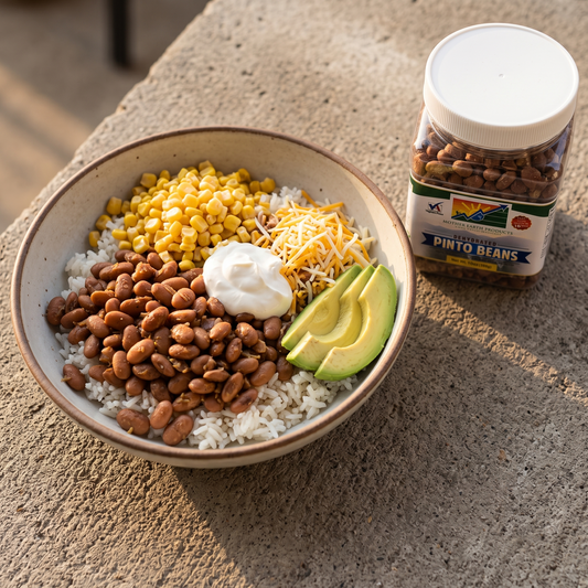 The 15-Minute Burrito Bowl with Dehydrated Pinto Beans