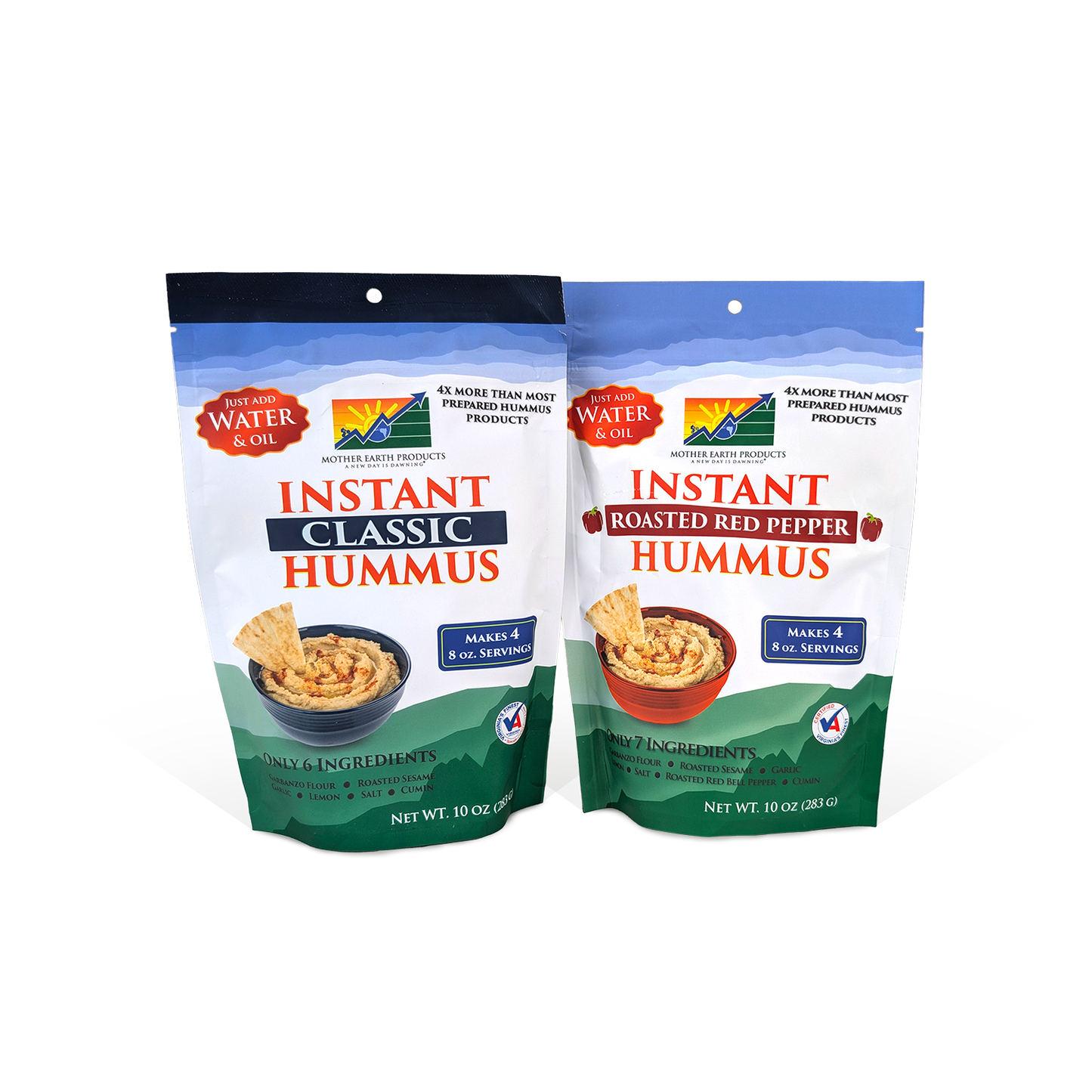 10 oz Hummus Combo - Classic Original + Roasted Red Pepper