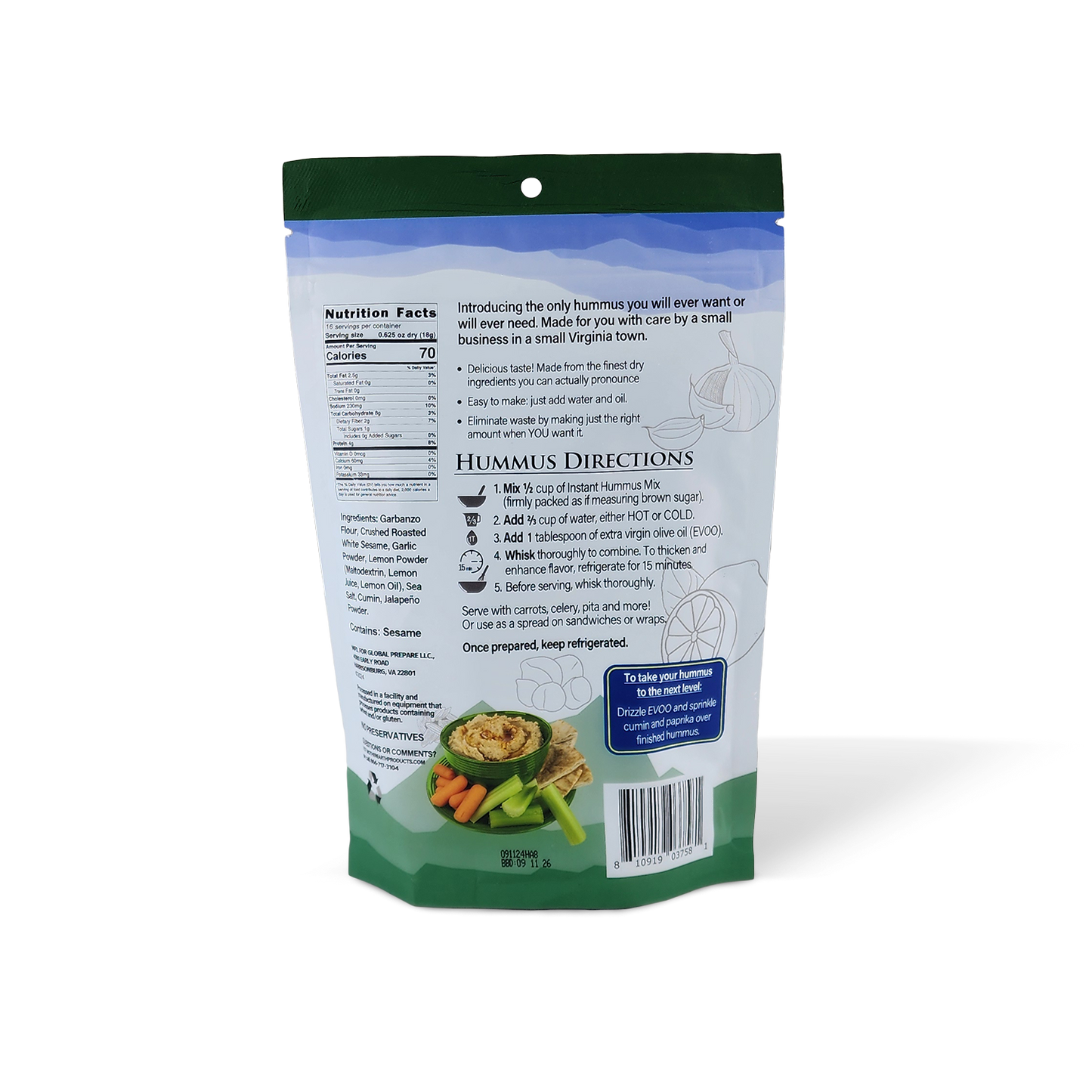 10 oz. Instant Jalapeño Hummus Mix