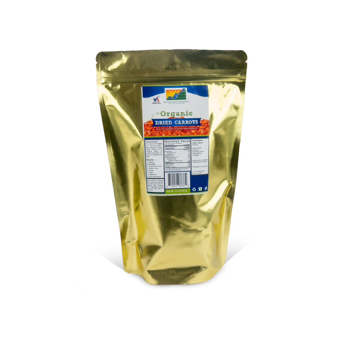 Organic Dried Carrots