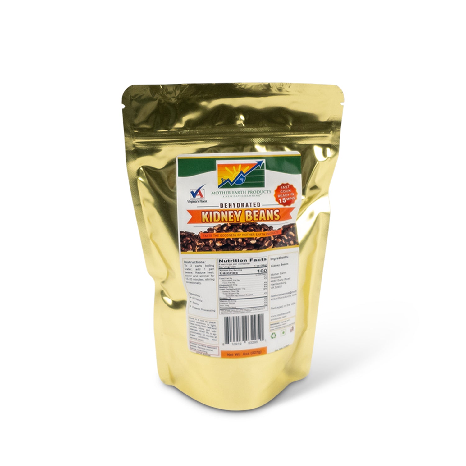 Dehydrated Kidney Beans 2 Cup Mylar