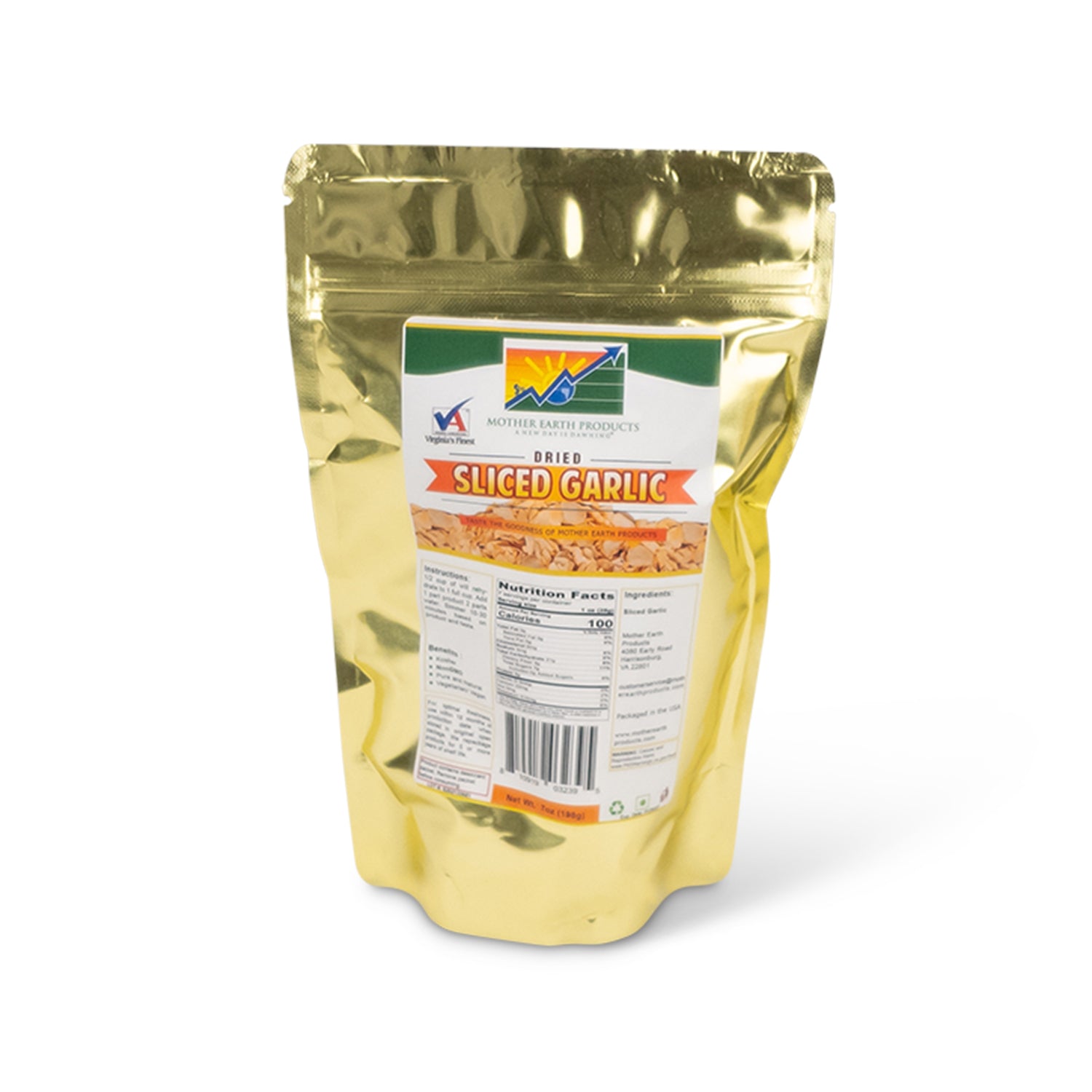 Dried Sliced Garlic 2 Cup Mylar