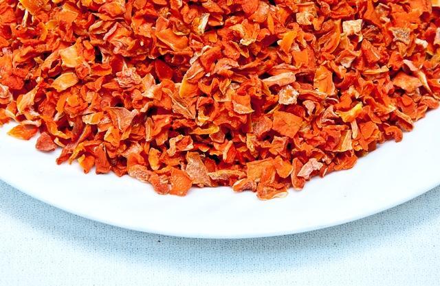 Bowl of dehydrated carrots