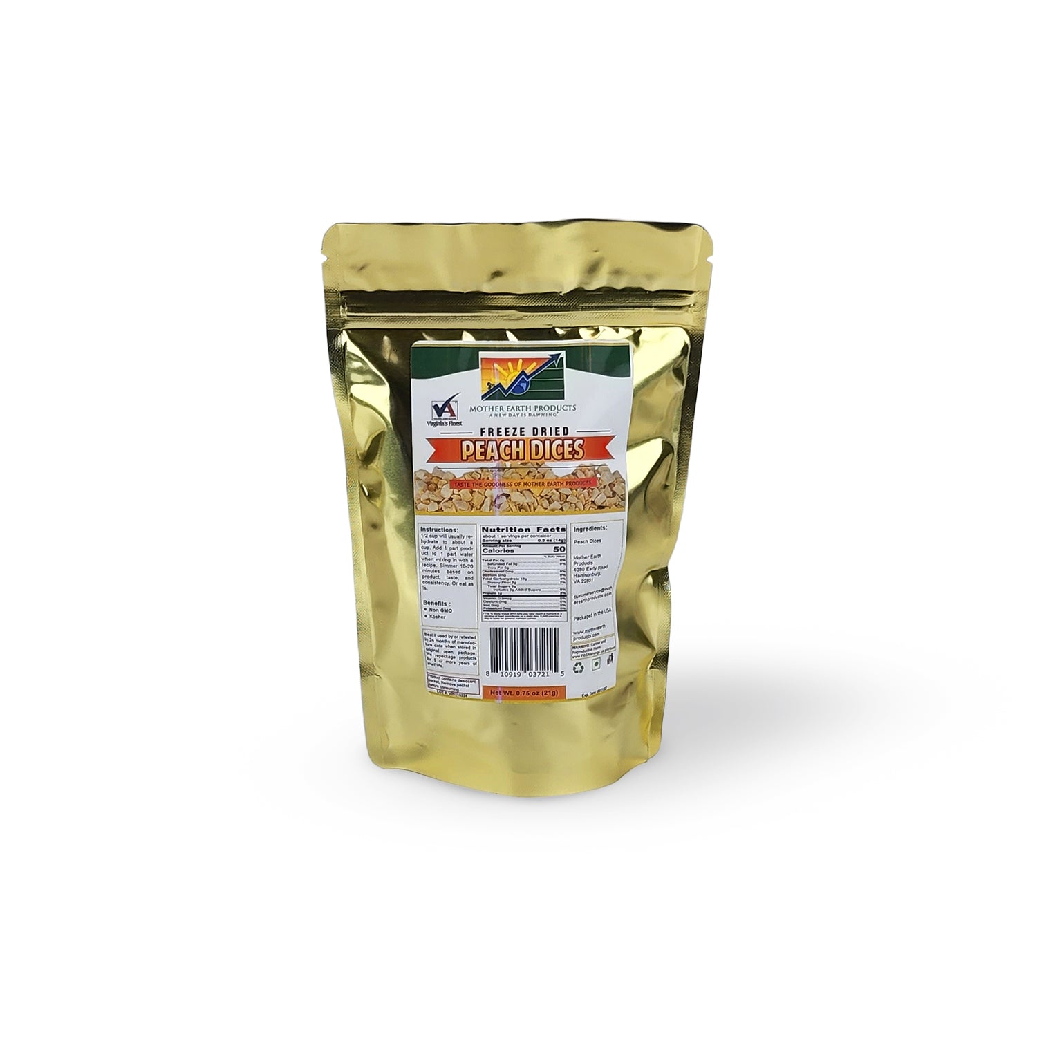 Freeze Dried Peach Dices | Freeze Dried Fruit | Mother Earth Products