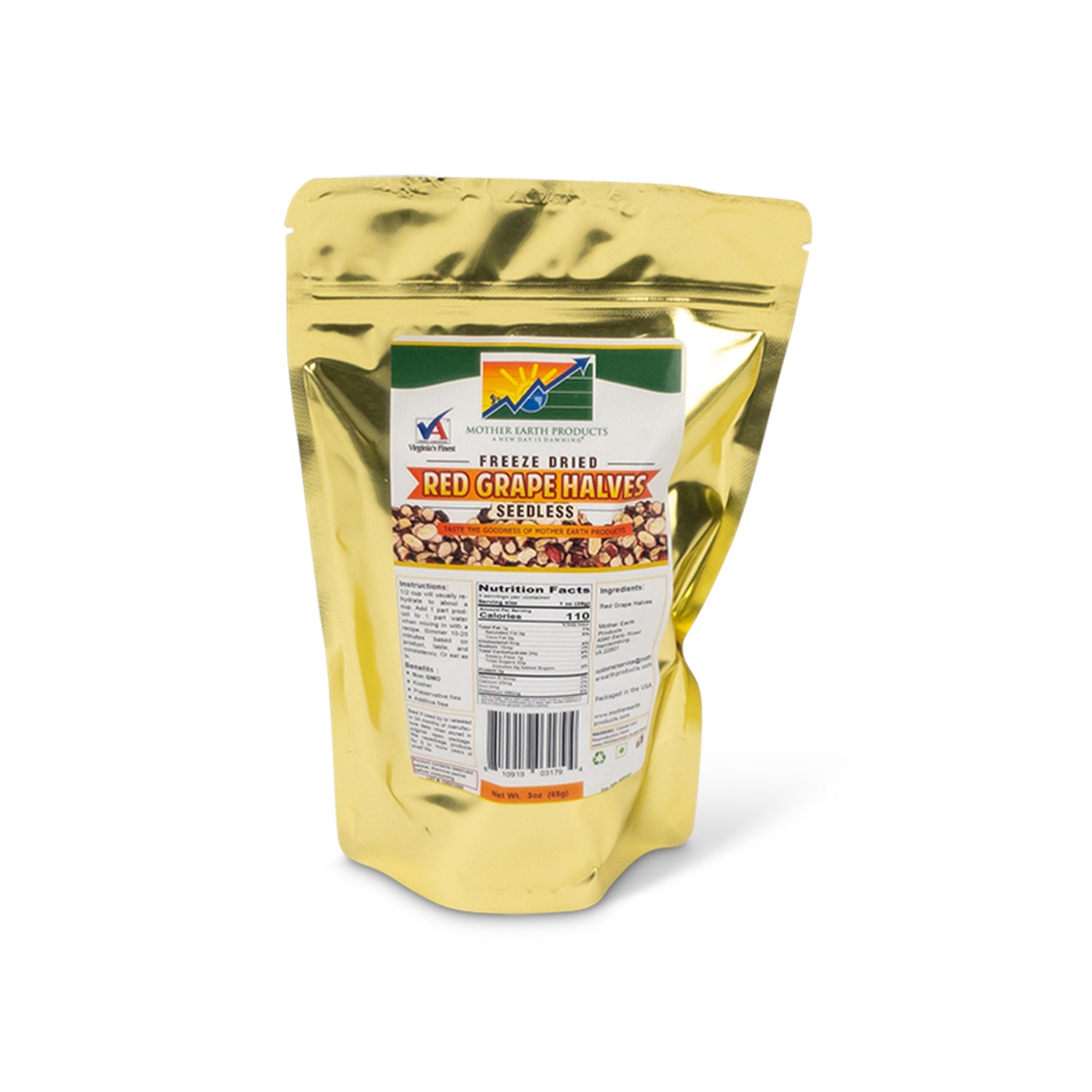 Freeze Dried Grape Halves 2 Cup Mylar