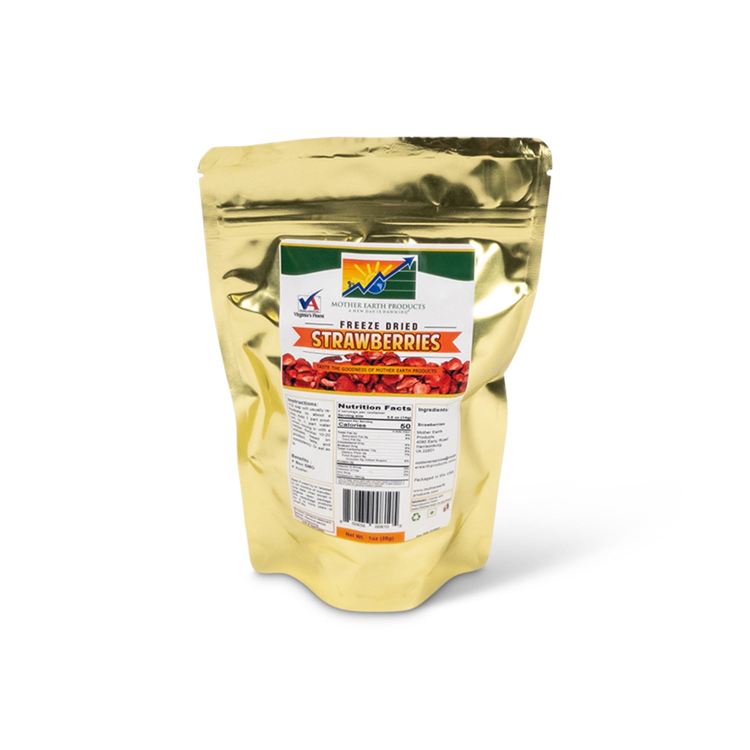 Freeze Dried Strawberries 2 Cup Mylar