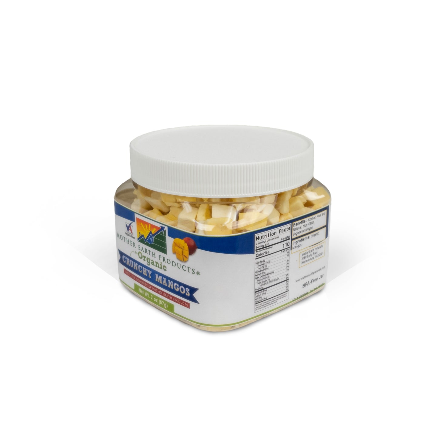 Organic Freeze Dried Mango 2 Cup Jar Corner