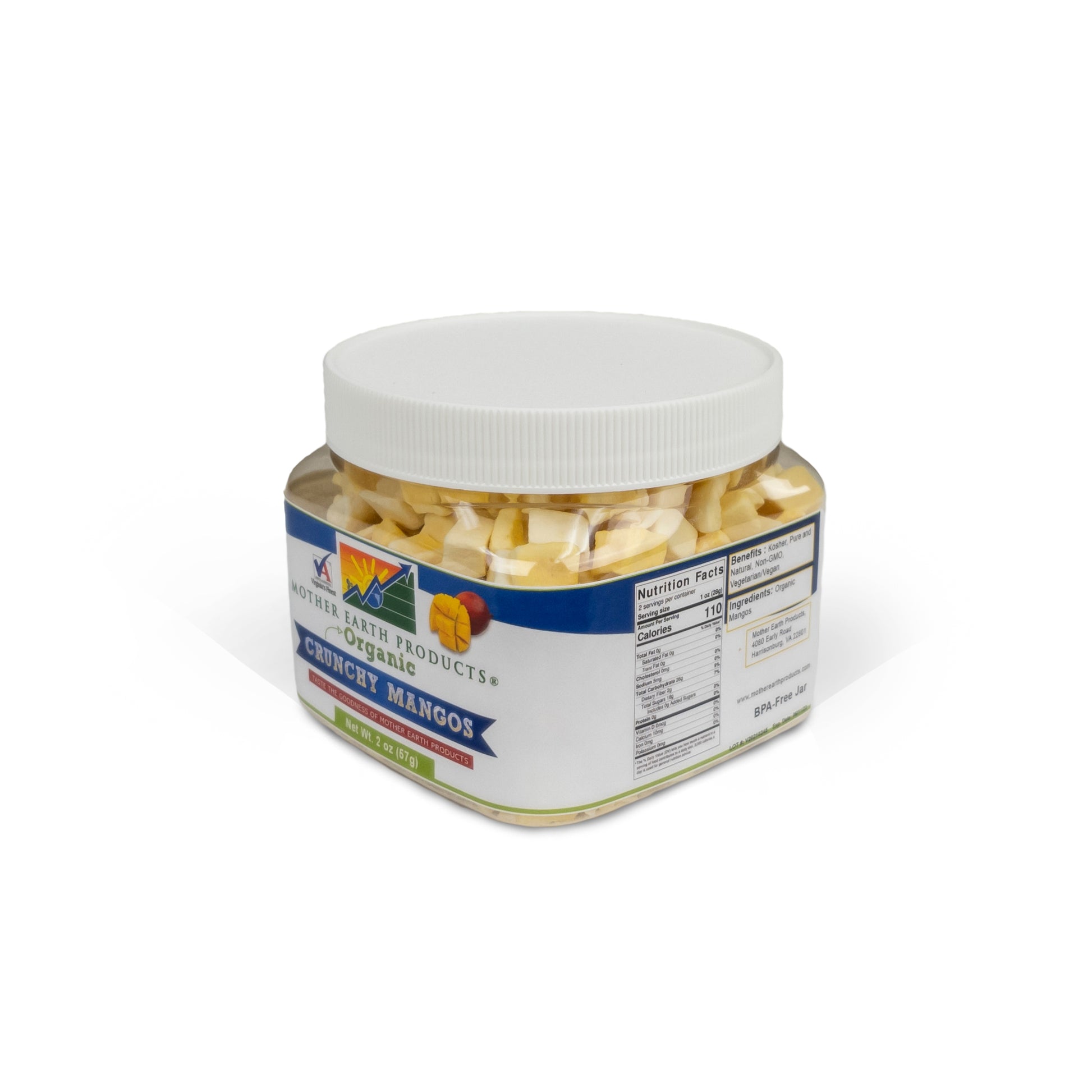 Organic Freeze Dried Mango 2 Cup Jar Corner