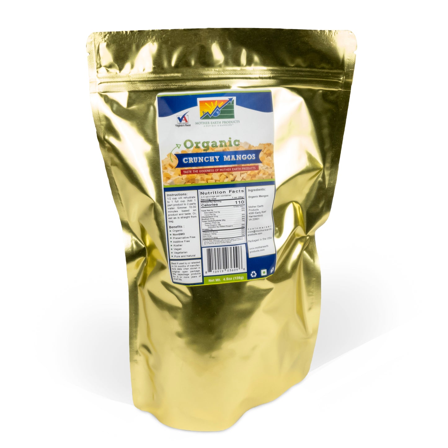 Organic Freeze Dried Mango Quart Mylar