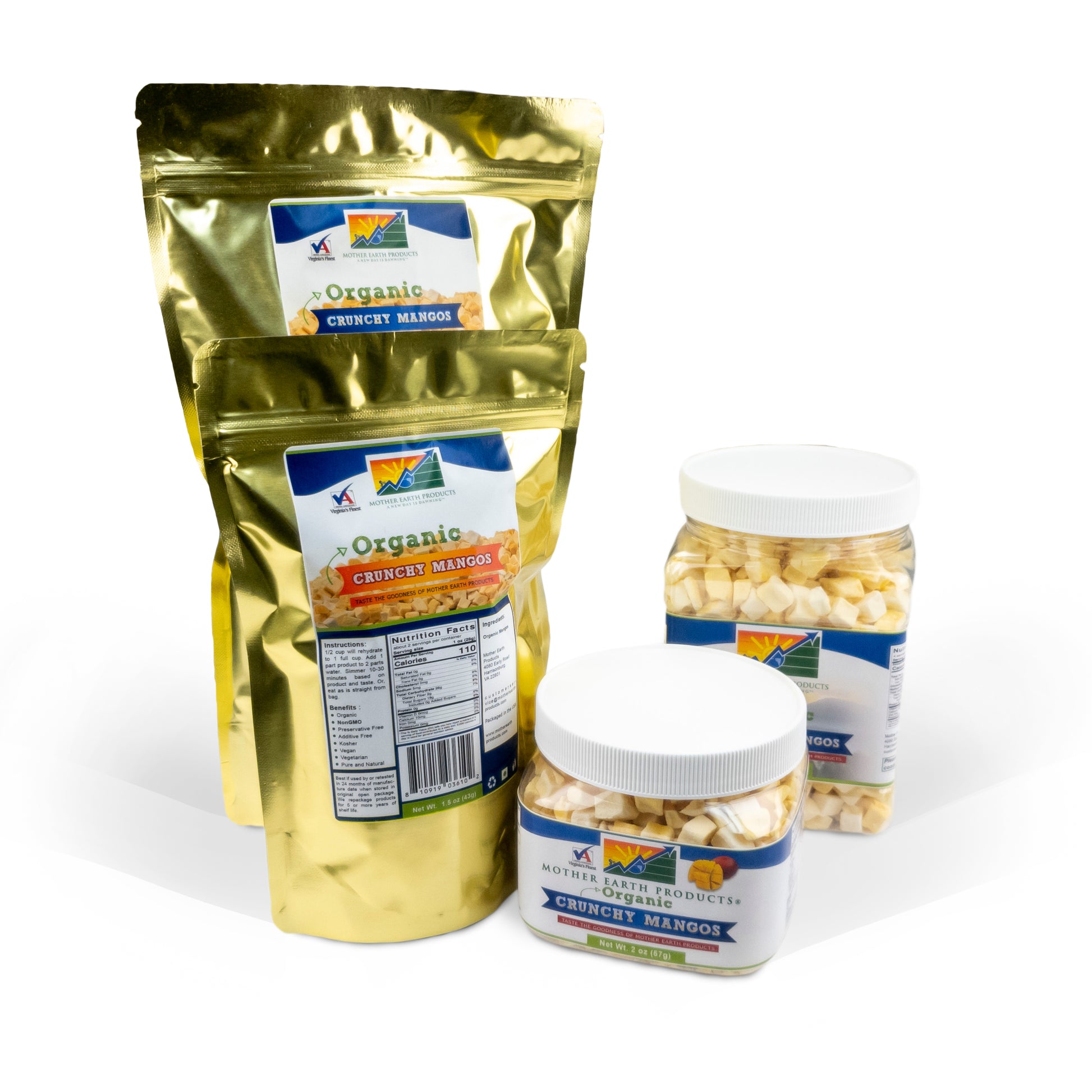 Organic Freeze Dried Mango Various Sizes
