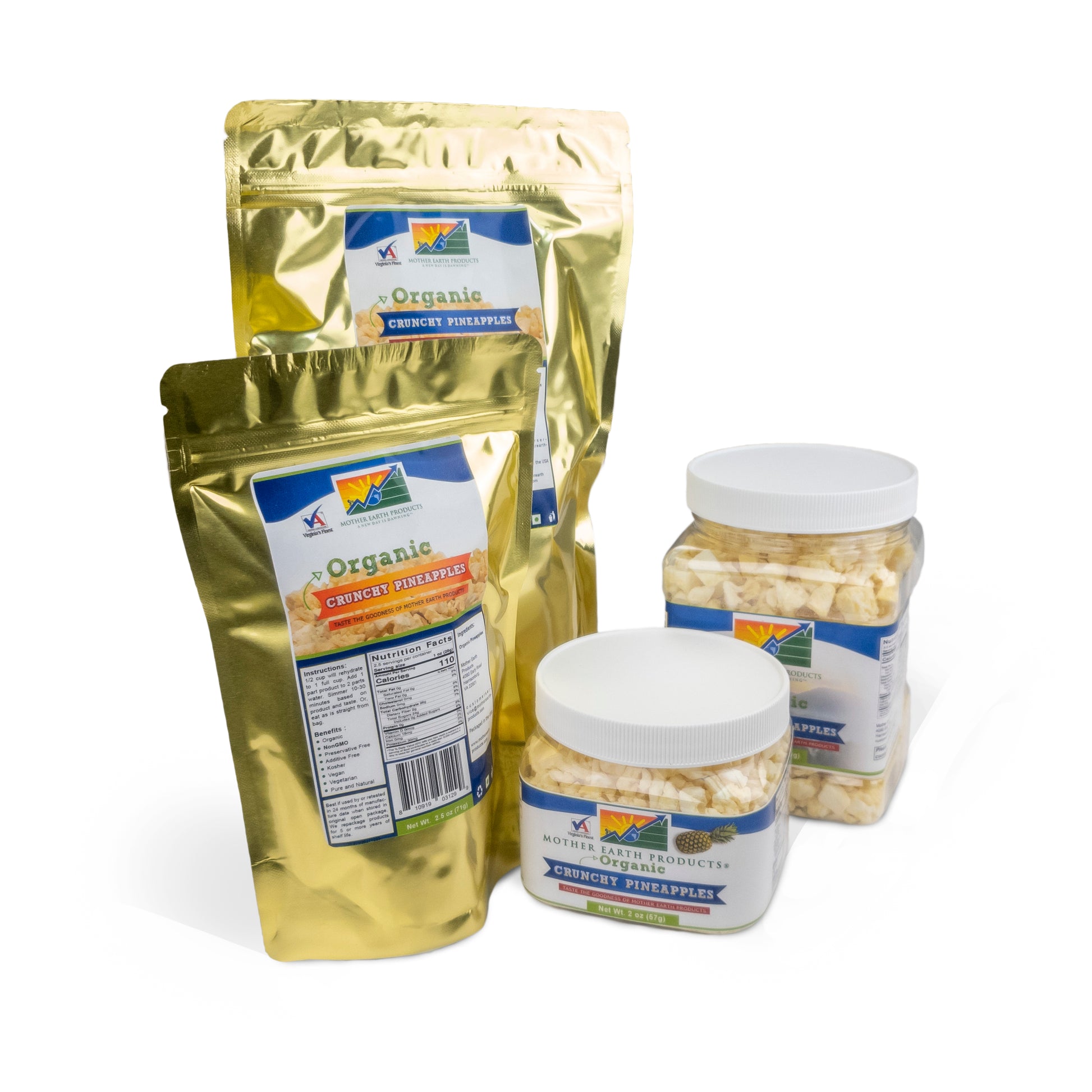 Organic Freeze Dried Pineapple Various Sizes