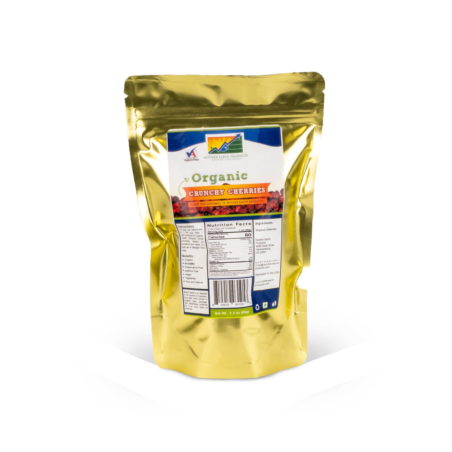 Organic Crunchy Cherries 2 Cup Mylar