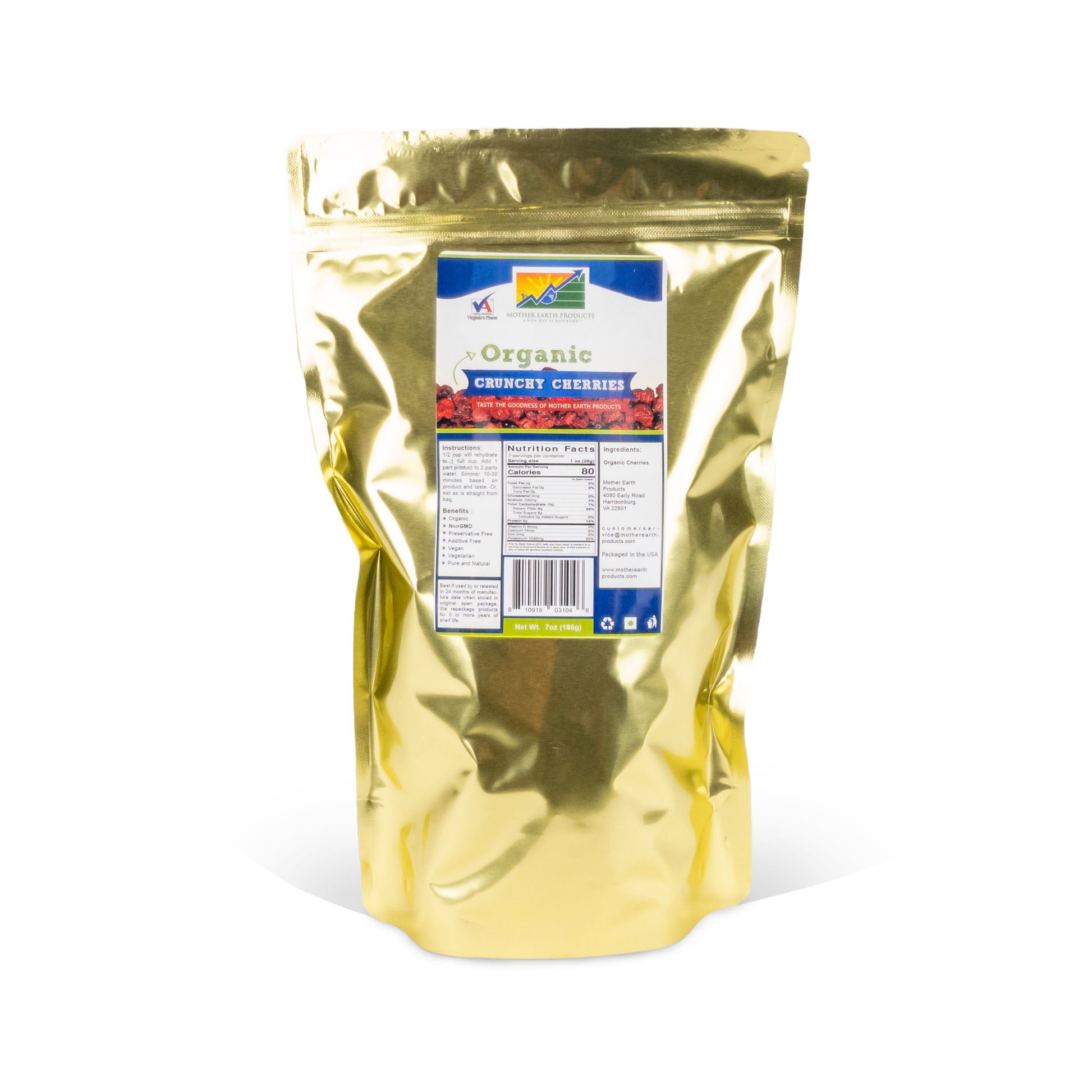 Organic Crunchy Cherries Quart Mylar