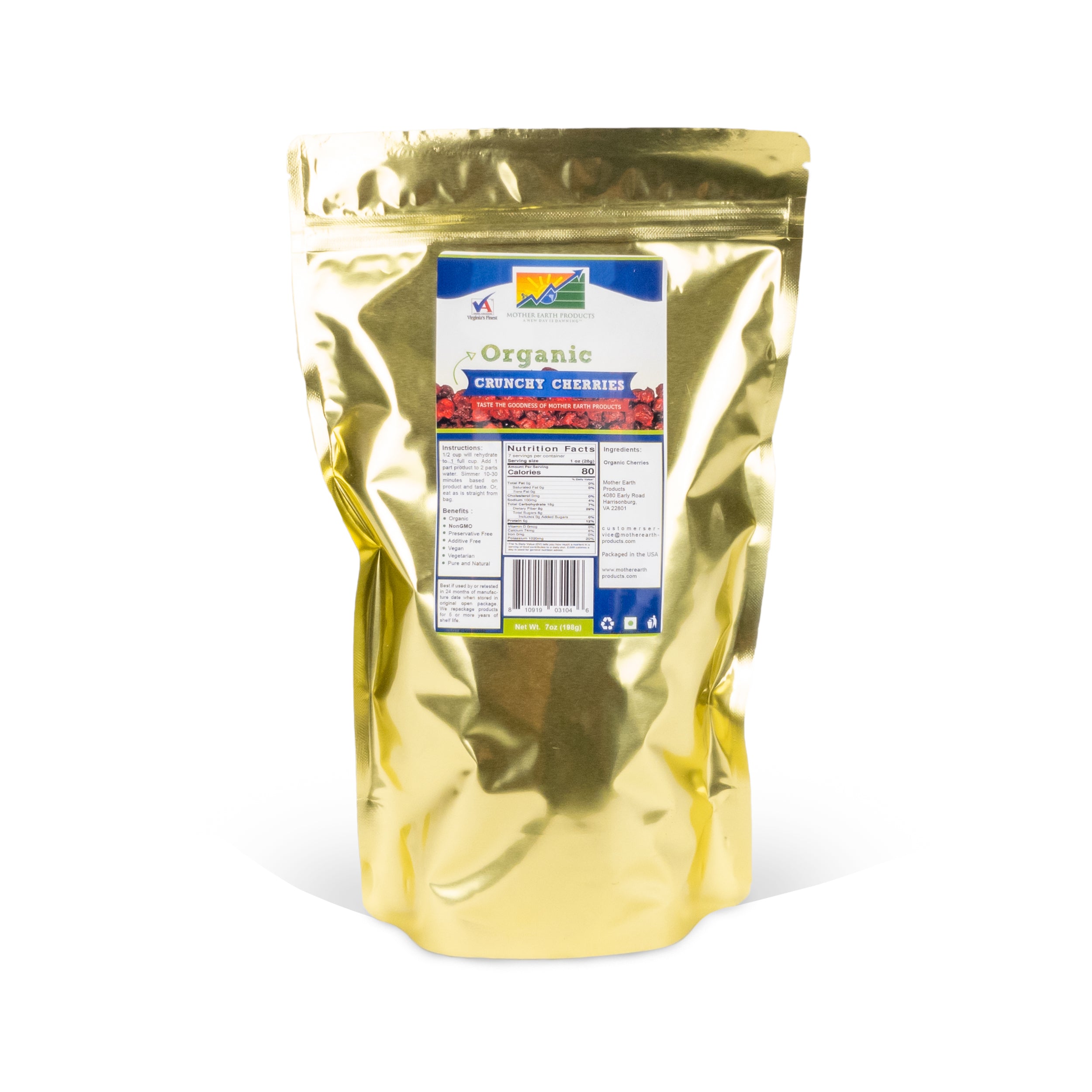 Organic Crunchy Cherries Quart Mylar