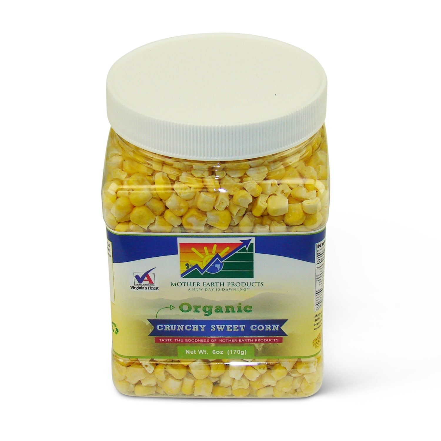 Organic Crunchy Sweet Corn Quart Jar Corner