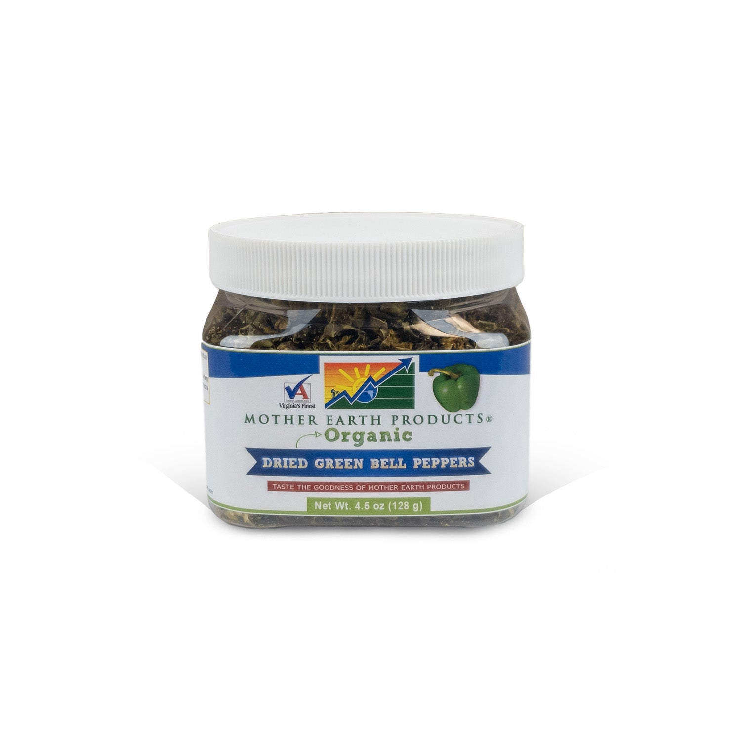 Organic Dried Green Bell Peppers 2 Cup Jar