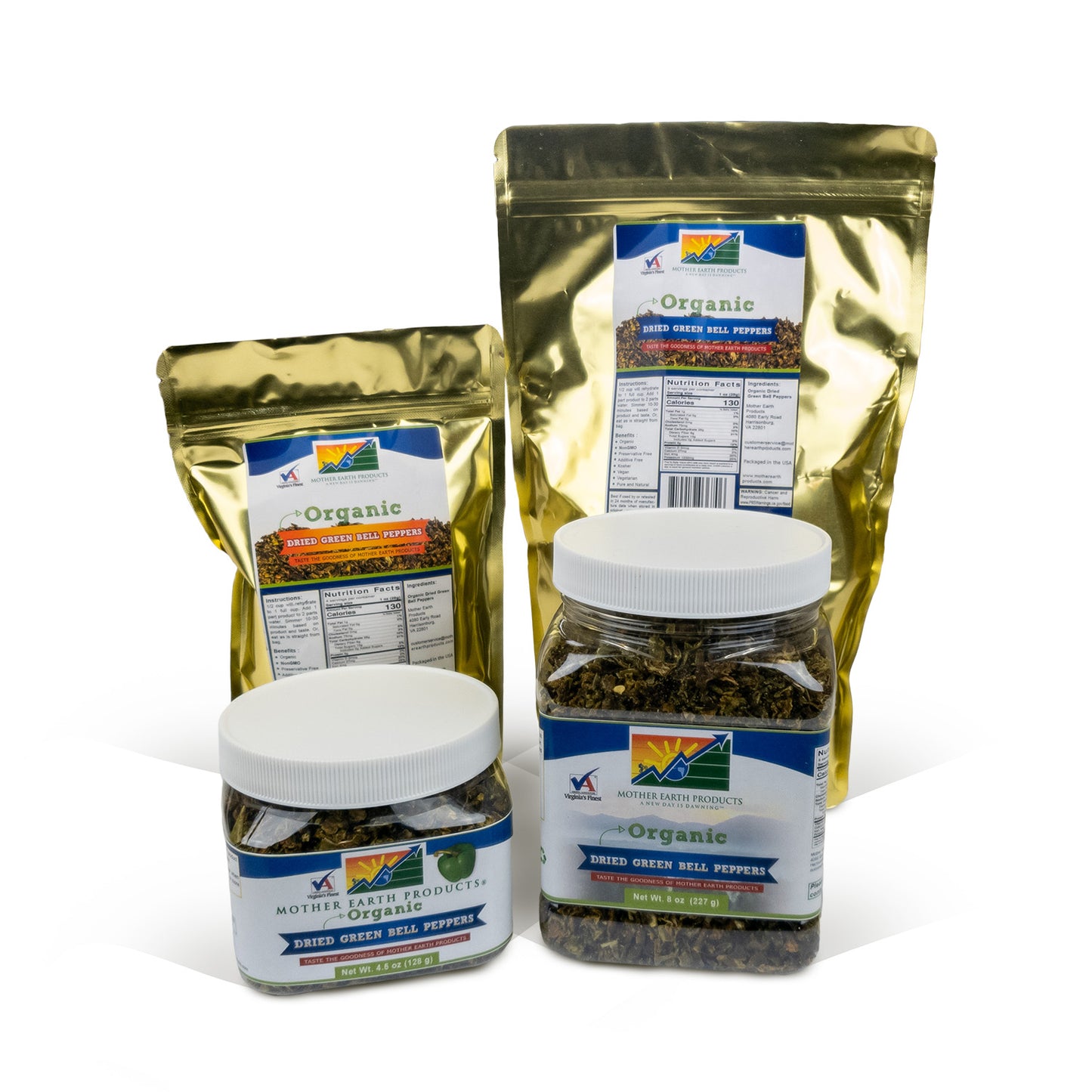 Organic Dried Green Bell Peppers Group