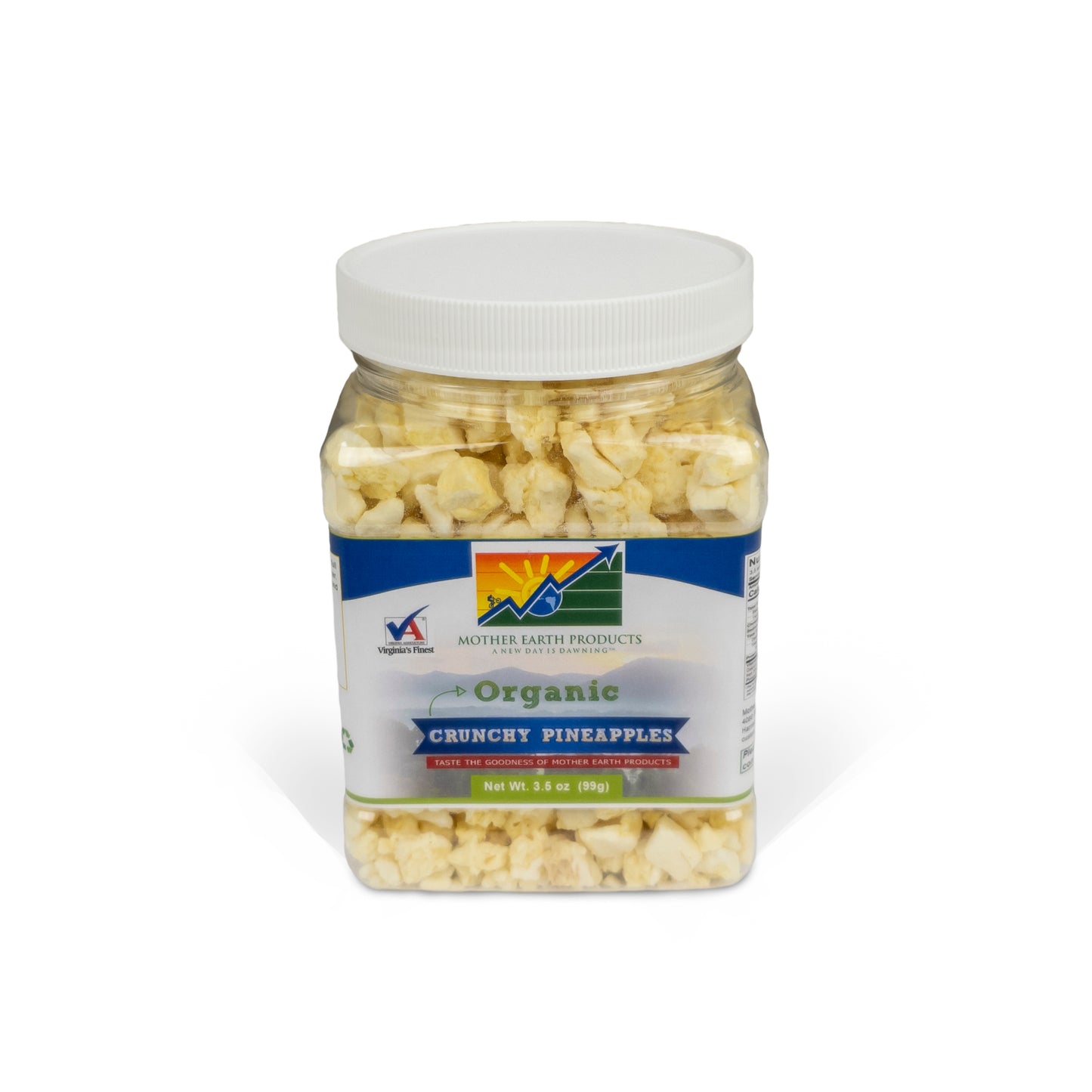 Organic Freeze Dried Pineapple Quart Jar Front